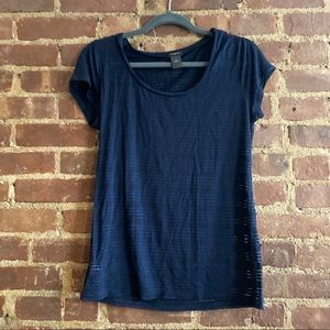 Ann Taylor sheer t-shirt - navy - M